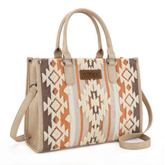 Wrangler Sherpa Aztec Canvas Tote Bag