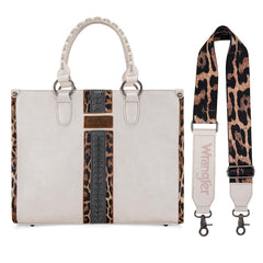 Wrangler Leopard Whipstitch Concealed Carry Tote Bag