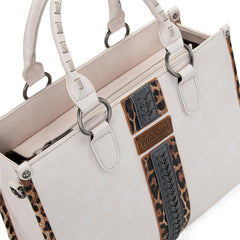 Wrangler Leopard Whipstitch Concealed Carry Tote Bag