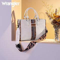Wrangler Leopard Whipstitch Concealed Carry Tote Bag
