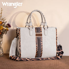 Wrangler Leopard Whipstitch Concealed Carry Tote Bag