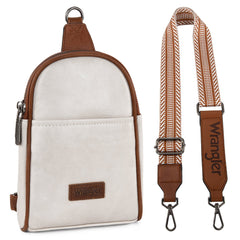 WG87-324 Wrangler Sling Bag/Crossbody/Chest Bag - Beige-Brown