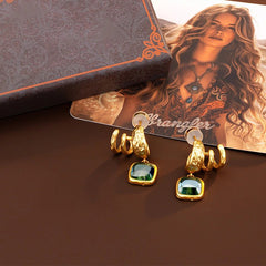 Wrangler Gold Plated Minimalist Pendant Necklace and Earrings Set