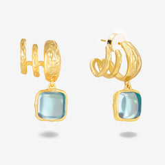 Wrangler Gold Plated Minimalist Pendant Necklace and Earrings Set