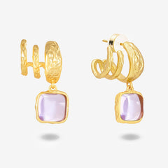 Wrangler Gold Plated Minimalist Pendant Necklace and Earrings Set