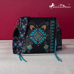 Montana West Embroidered Aztec Collection Concealed Carry Crossbody Bag