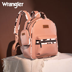 Wrangler Cow Print Decorated Zipper Backpack