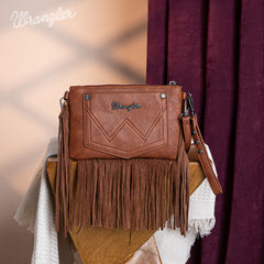 Wrangler Vintage Floral Tooled Collection Fringe Crossbody