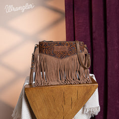 Wrangler Vintage Floral Tooled Collection Fringe Crossbody