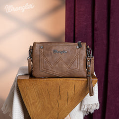 Wrangler Vintage Floral Tooled Collection Fringe Crossbody