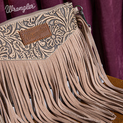 Wrangler Vintage Floral Tooled Collection Fringe Crossbody