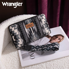 Wrangler Aztec Embroidered Canvas Whipstitch Wristlet
