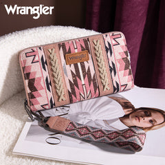 Wrangler Aztec Embroidered Canvas Whipstitch Wristlet