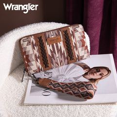 Wrangler Aztec Embroidered Canvas Whipstitch Wristlet