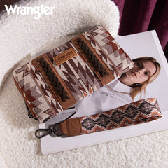 Wrangler Aztec Embroidered Canvas Whipstitch Wristlet