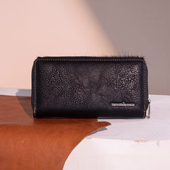 Trinity Ranch Hair-On Cowhide Saddle Shape Collection Wallet