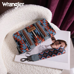 Wrangler Aztec Embroidered Canvas Whipstitch Wristlet