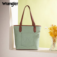 Wrangler Logo Waxed Canvas Tote