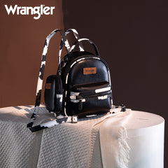 Wrangler Cow Print Decorated Zipper Mini Backpack