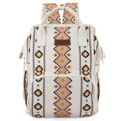 2024 New Wrangler Aztec Southwestern Pattern Dual Sided Print Multi-function Backpack-TAN