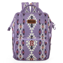 2024 New Wrangler Aztec Southwestern Pattern Dual Sided Print Multi-function Backpack-Lavender
