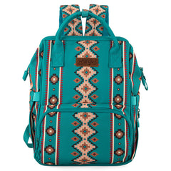 2024 New Wrangler Aztec Southwestern Pattern Dual Sided Print Multi-function Backpack-Green