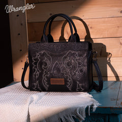 Wrangler Embroidered Boot Scroll Crossbody Purse