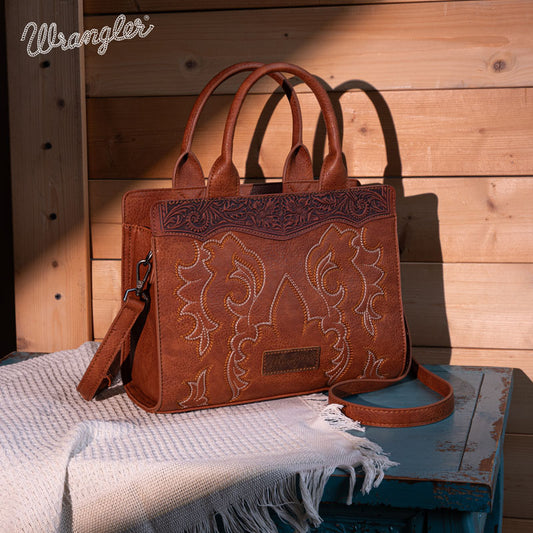 Wrangler Embroidered Boot Scroll Crossbody Purse