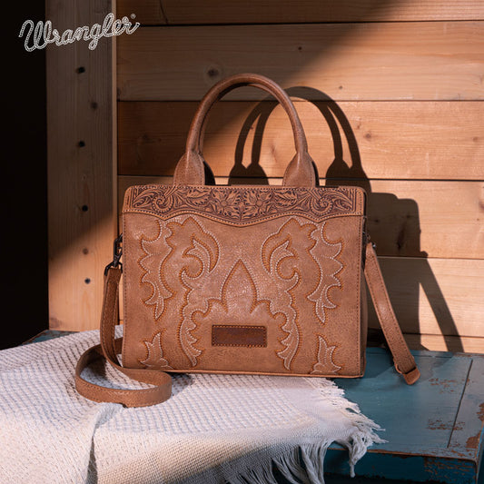 Wrangler Embroidered Boot Scroll Crossbody Purse