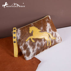 Montana West Hair-On Cowhide Leather Wristlet