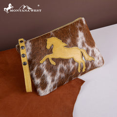 Montana West Hair-On Cowhide Leather Wristlet