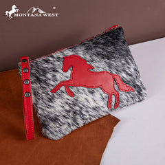 Montana West Hair-On Cowhide Leather Wristlet