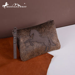 Montana West Hair-On Cowhide Leather Wristlet