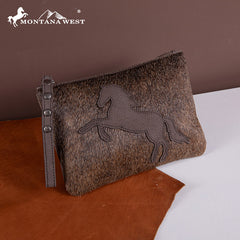 Montana West Hair-On Cowhide Leather Wristlet