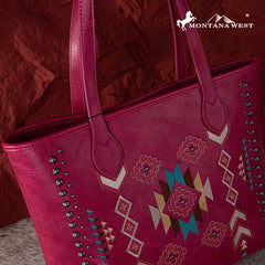 Montana West Aztec Embroidered Collection Concealed Carry Tote