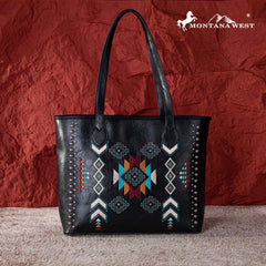 Montana West Aztec Embroidered Collection Concealed Carry Tote