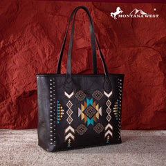 Montana West Aztec Embroidered Collection Concealed Carry Tote