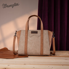 Wrangler "W" Stitch Two Tone Tote/Crossbody