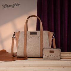 Wrangler "W" Stitch Two Tone Tote/Crossbody