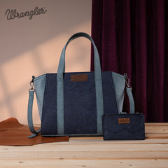 Wrangler "W" Stitch Two Tone Tote/Crossbody
