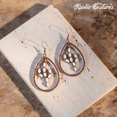 Rustic Couture's Nature Stone with Teardrop Shape Dangling Earring