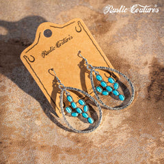 Rustic Couture's Nature Stone with Teardrop Shape Dangling Earring