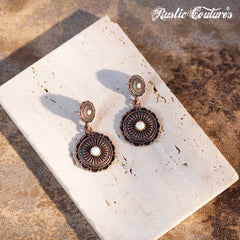 Rustic Couture's Nature Stone Daisy Flower Shape Dangling Earring