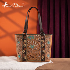 Montana West Embroidered Floral Cut-out Tote Bag