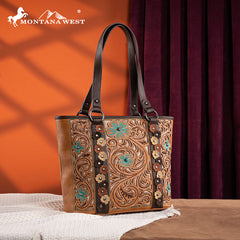 Montana West Embroidered Floral Cut-out Tote Bag