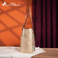 Montana West Embroidered Floral Cut-out Tote Bag