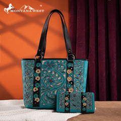 Montana West Embroidered Floral Cut-out Tote Bag