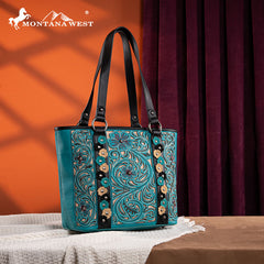 Montana West Embroidered Floral Cut-out Tote Bag