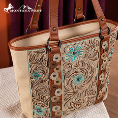 Montana West Embroidered Floral Cut-out Tote Bag