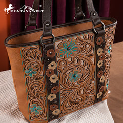 Montana West Embroidered Floral Cut-out Tote Bag